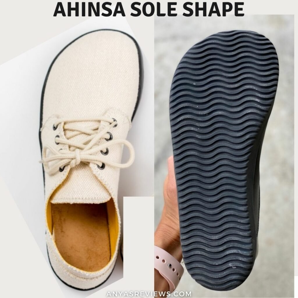 Ahinsa top down and outsole shape