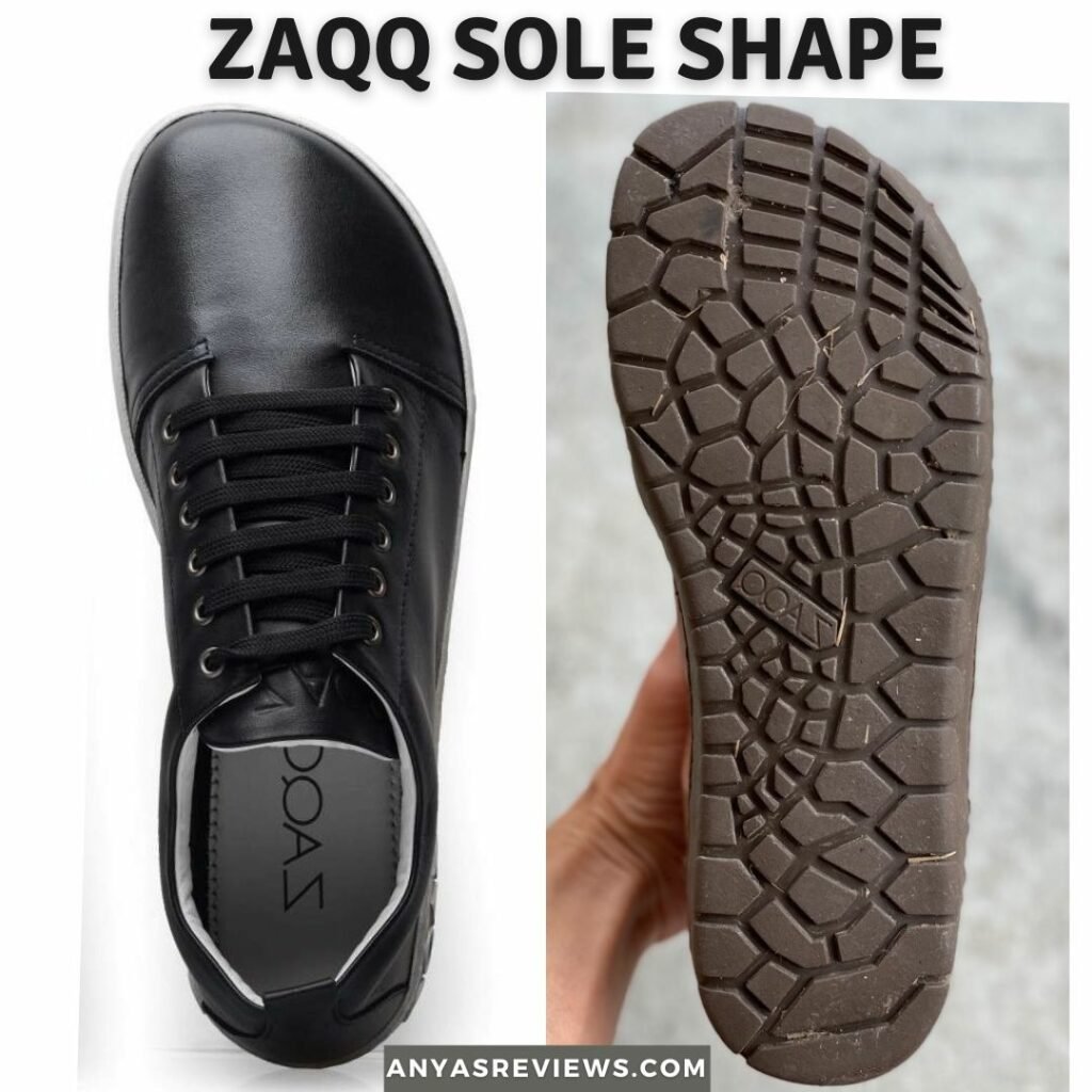 Top down and Sole Shape of Zaqq Barefoot